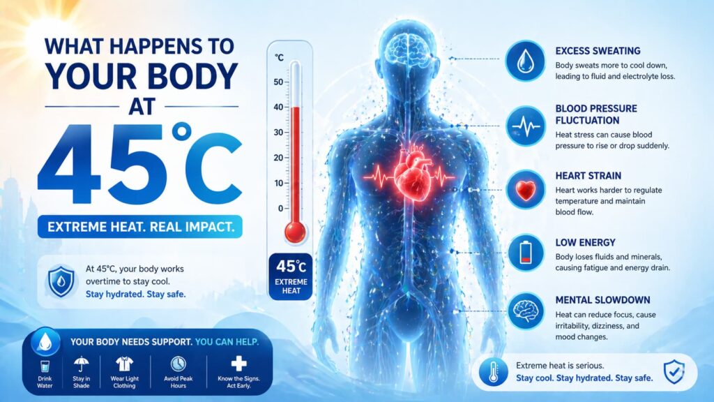 What Happens to your body at 45 degree