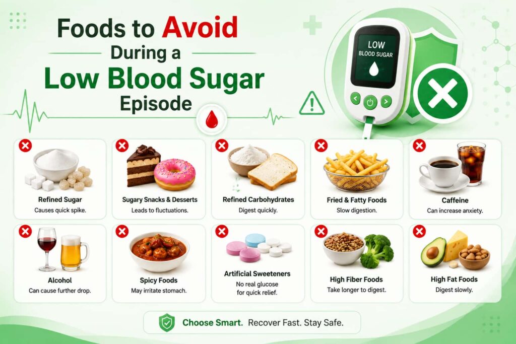 Foods to Avoid During a Low Blood Sugar